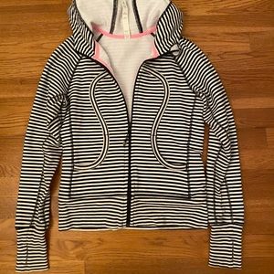 RARE Lululemon striped zip up hoodie